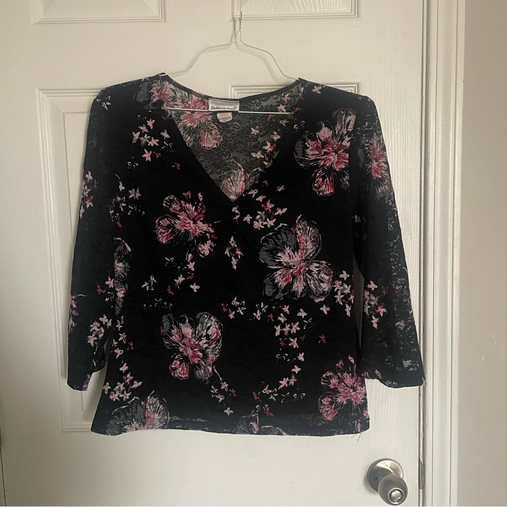 Vintage Fashion Bug Sheer Long Sleeve